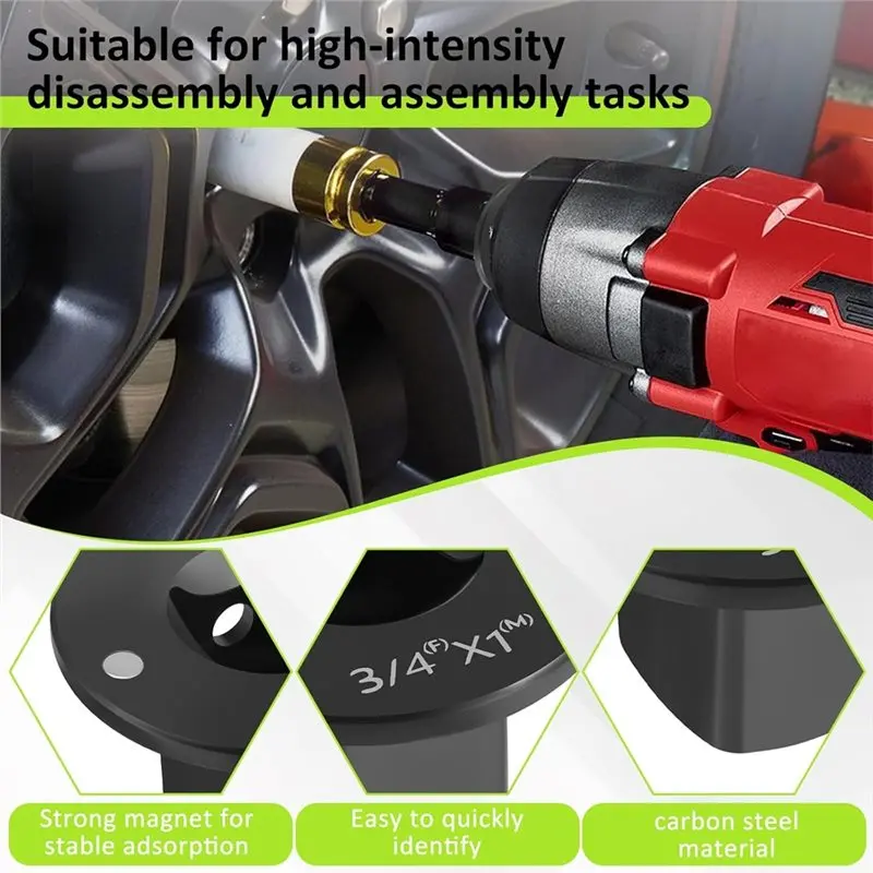 ABJI-Für Tight Space Drive Ratschen-Adapter-Set – Low Profile, 3/4" bis 1", 1/2" bis 3/4", 1/2" bis 3/8", 1/4" bis 3/8"