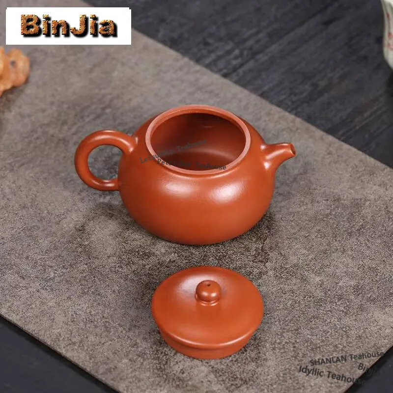 180ml Retro Yixing Purple Clay Teapots Handmade Lotus Fun Pot Raw Ore Zhu Mud Kettle With Filter Zisha Teaset Tableware Supplies - view 6