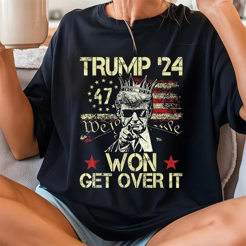 Trump Wins 2024 Get over It,Election Winner President Trump,Maga Supporter Trump 2024 Inauguration 47,Harajuku Streetwear,Unisex