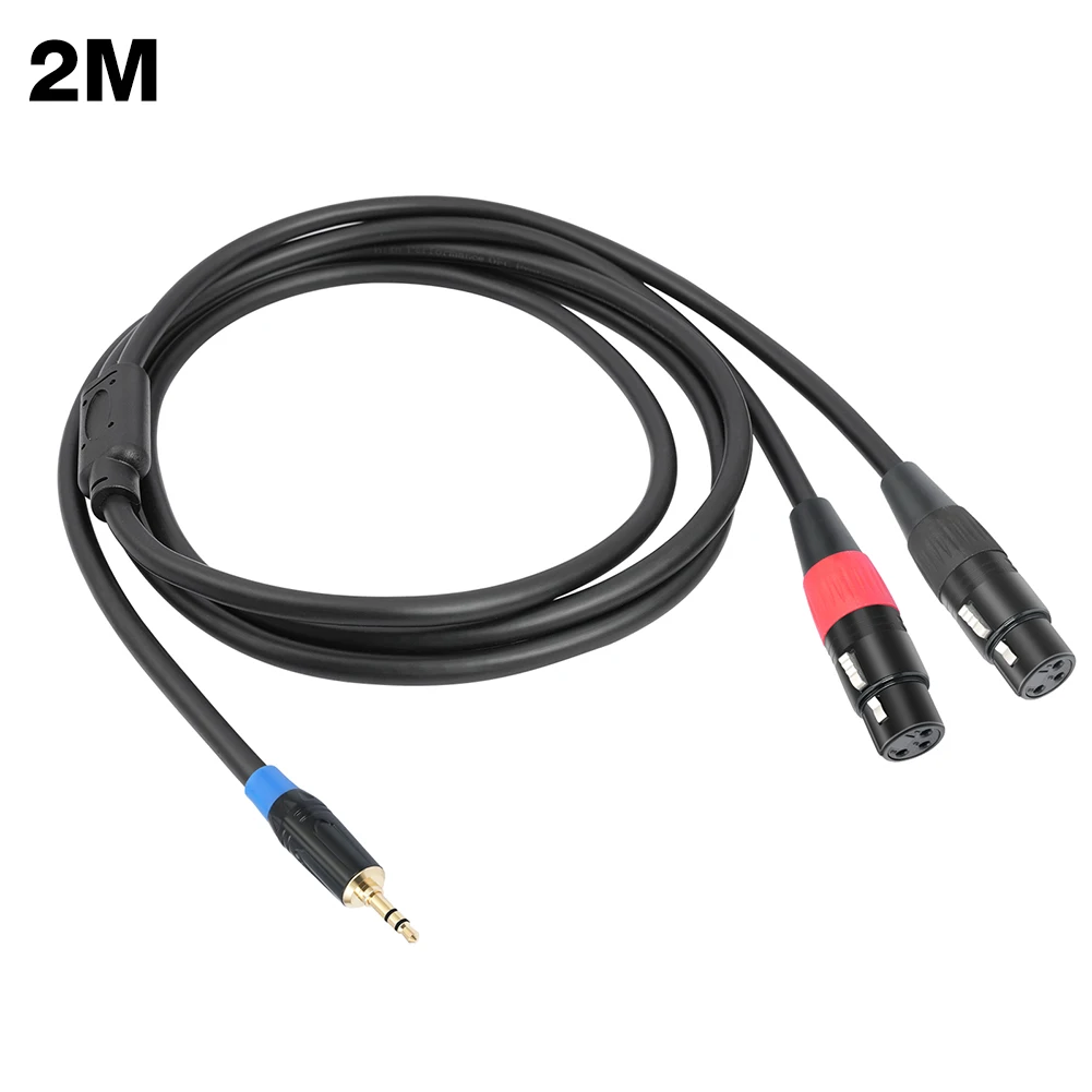1/2/3M 3.5 مللي متر 3Pin مهائي كابلات ذكر إلى أنثى 3.5 مللي متر إلى المزدوج XLR اندلاع المكونات 1/8 بوصة مقبس صغير إلى 2 XLR Y الفاصل محول