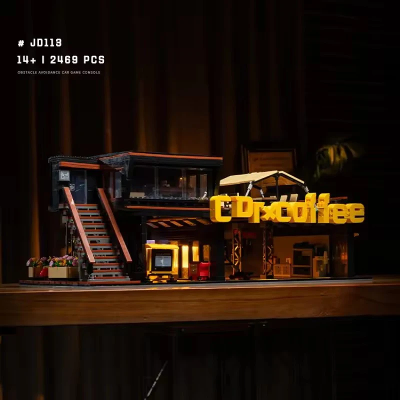 القهوة إصلاح السيارات متجر القهوة سيارة نادي اللبنات عرض الشارع مقهى مخزن وحدات الطوب DIY لعب الاطفال الكبار هدايا عيد الميلاد #2