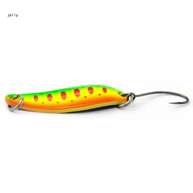 448C 10Pcs Trout Fishing Spoon Lures Set Single Hook Trout Spoon Lures Hard Metal Baits Fishing Spinners Hard Baits Enduring