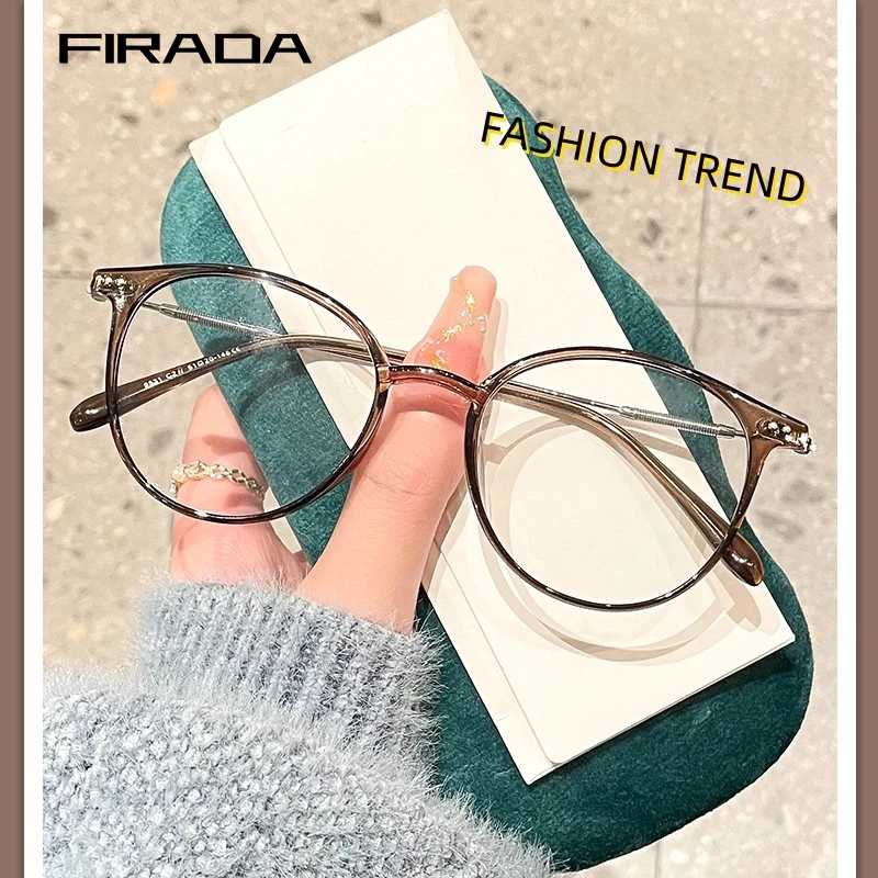 

FIRADA Fashion Eyewear Women's Retro TR90 Round Eyeglasses Myopia Optical Prescription Glasses Frame For Men And Women B0101SK