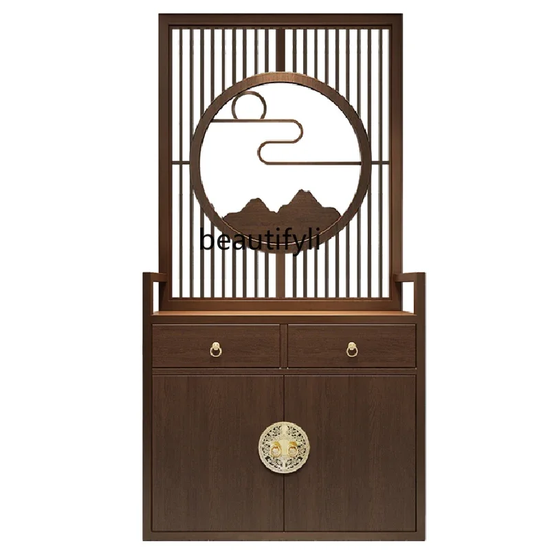 

New Chinese-style screen partition cabinet entrance cabinet living room home use solid wood cabinets lockers