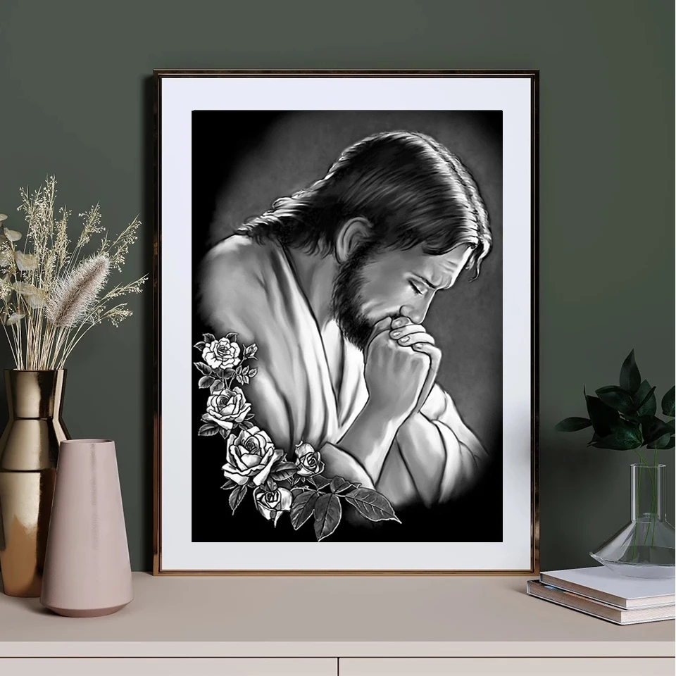 New Arrivals Jesus AB Northern Lights Diamond Painting Religion Portrait Mosaic Embroidery 5D DIY Crafts Set Home Decor