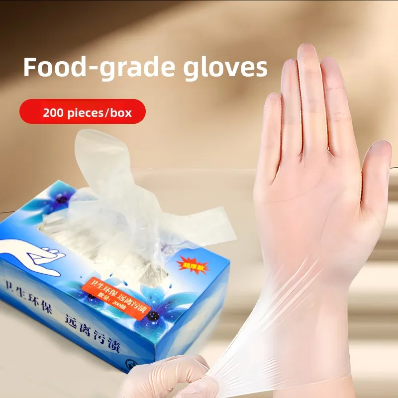 

Food ade Thiened PE Gloves Disposable Transparent Durabili Oil Resistant for Restaurant Use And Crayfi Handling