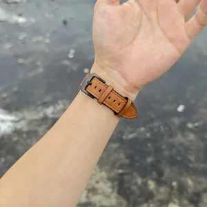 20mm 22mm leather bracelet for Samsung Galaxy Watch 7/6/5/4 40 44mm Vintage Bracelet for Xiaomi Redmi Watch 3 Lite/Active 10 Main Sales Leather Bracelet for Watch - №1