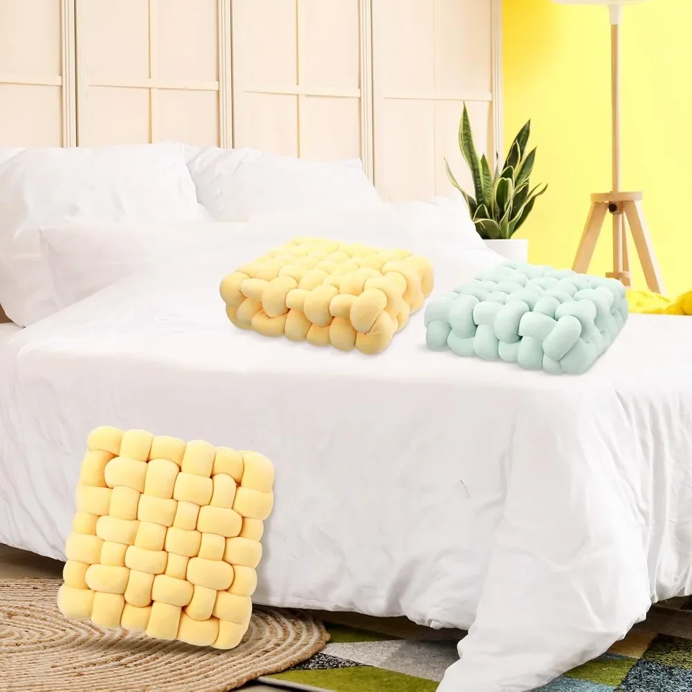 عقدة وسادة يدوية الصنع 2025 مربع الشمال الجمالية محشوة وسائد فخمة شرابة الزخرفية لكرسي المكتب وديكور أريكة