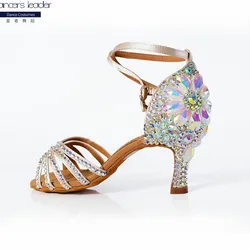 Latin Shoes Women's Diamond Inlaid Dance Shoes Rumba Chacha Dance Shoes Modern Dance Hall Dance Stage Performance Shoes