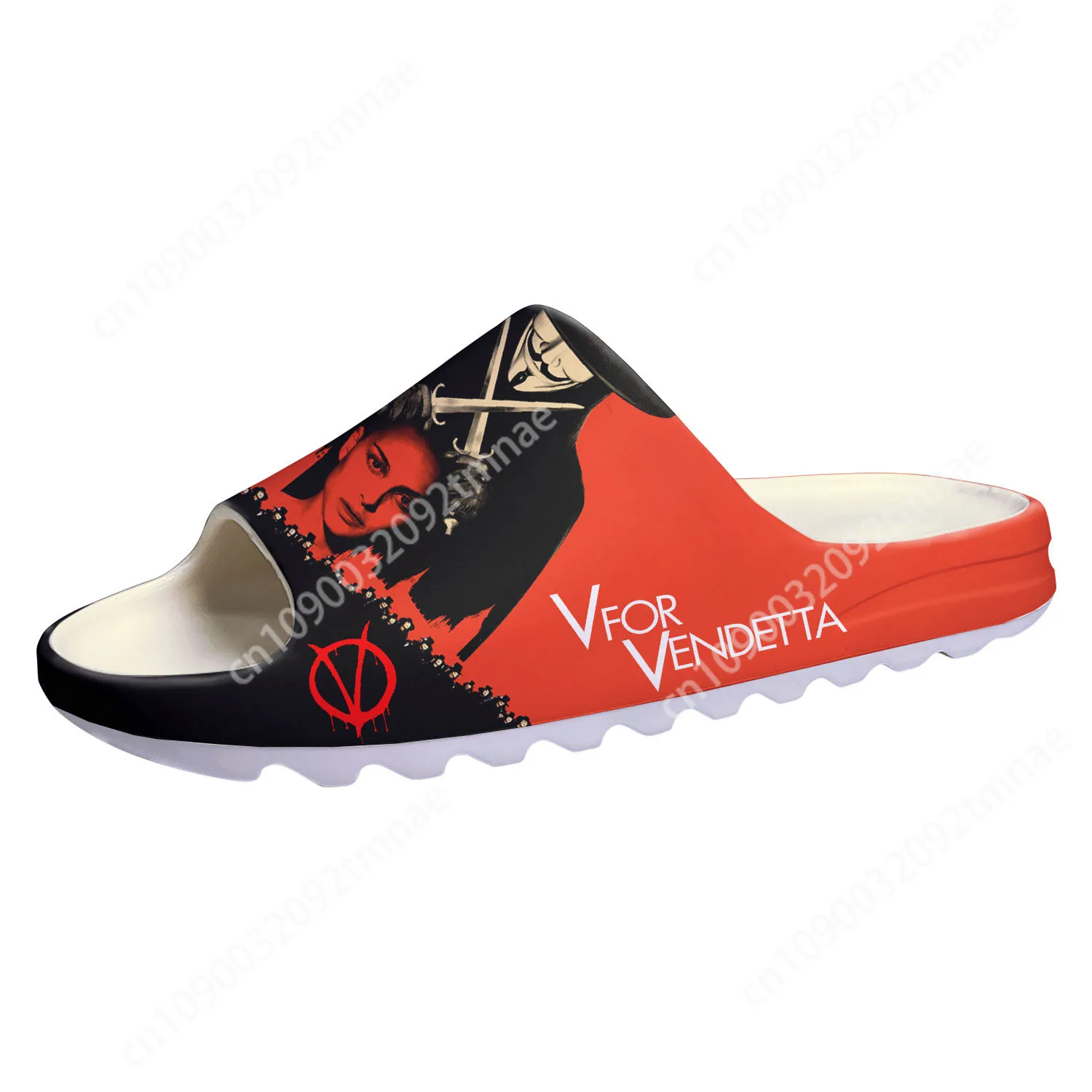 

V for Vendetta Movie Soft Sole Sllipers Home Clogs Customized Step On Water Shoes Mens Womens Teenager Step in Sandals