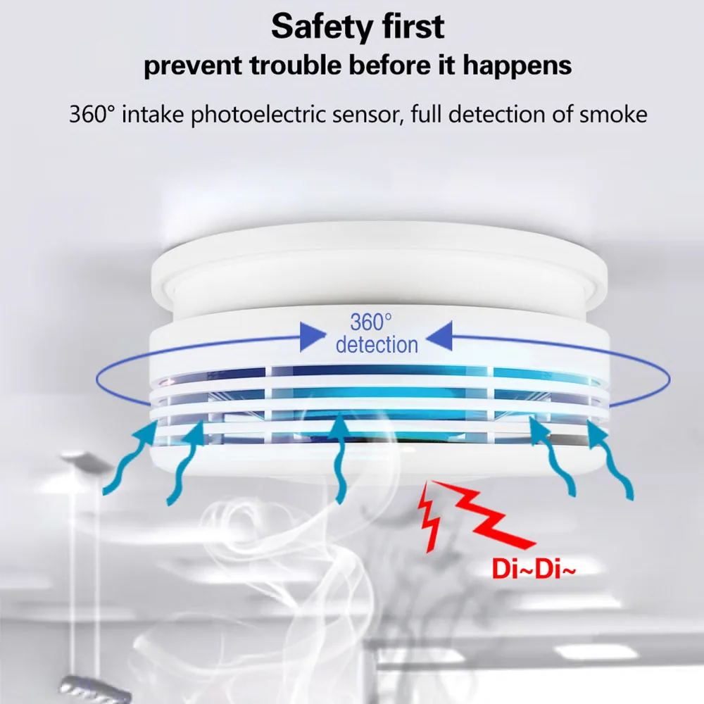 Tuya Smart WiFi Smoke Sensor Fire Protection Smoke Detector 80dB Sound Security System Firefighters Smartlife APP Control