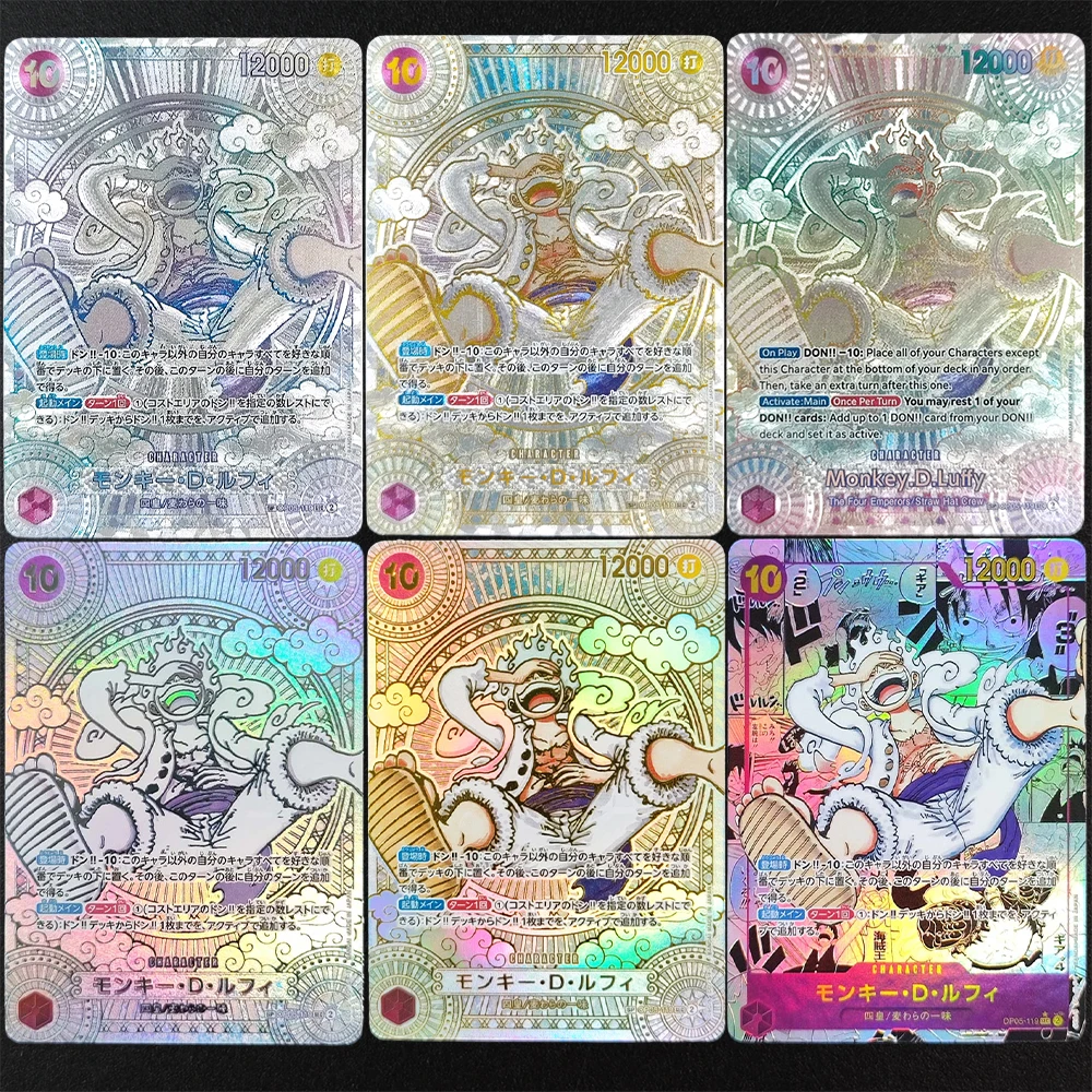 DIY Proxy One Piece OPCG English/Japanese Color Flash/Hot Stamping/Hot Silver Monkey.D.Luffy OP05-119 Game Collection Card Toy