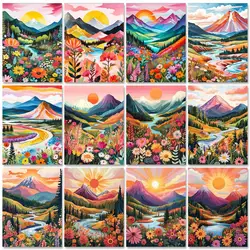 RUOPOTY Forest Picture By Numbers Modern Mountain Landscape Wall Art Canvas Painting By Numbers For Adults Gift Diy Ideas Arts