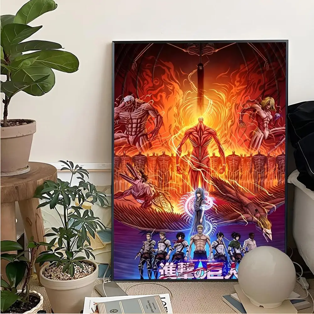 Anime Attack On T-Titan Painting Calligraphy For Art Printing Decoration Painting Cinema Art Poster Home Wall Decoration Framele