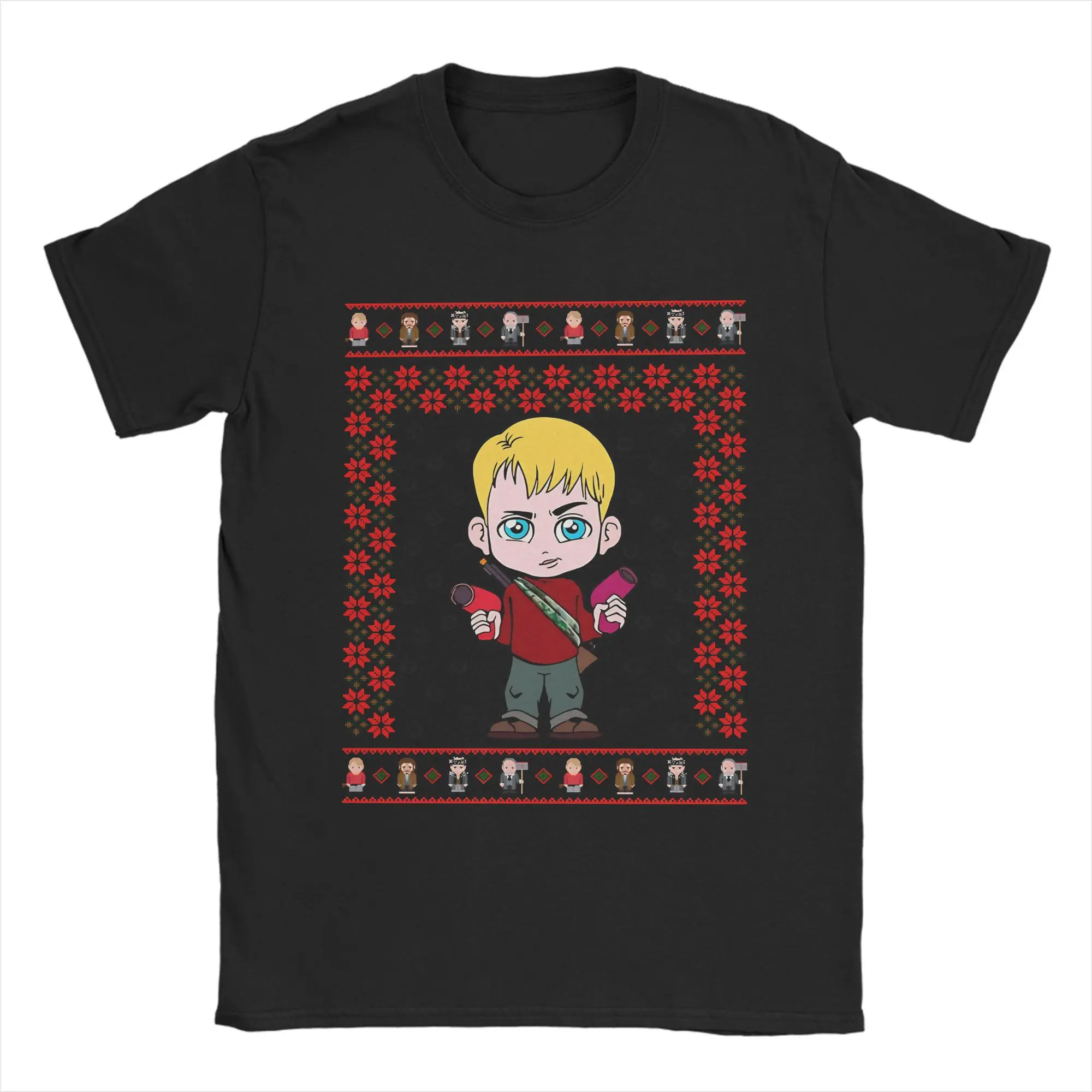 Home Alone Kevin T Shirt Men's  100% Cotton Vintage T-Shirt O Neck Merry Christmas Tees Short Sleeve Clothing Plus Size