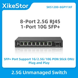 XikeStor-conmutador Ethernet de 8 puertos, conmutador de red de BASE-T, 10Gigabit, Plug and Play Hub, divisor de Internet sin ventilador, 2,5G