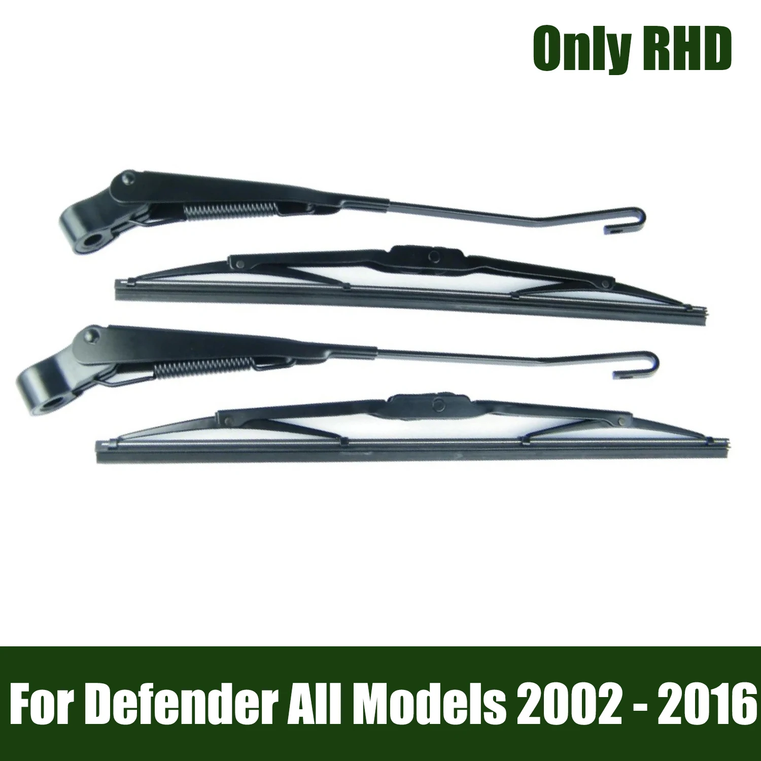 زوج من أذرع شفرات ممسحة الزجاج الأمامي الأيمن الأمامي لسيارة لاند روفر ديفندر RHD جميع الموديلات 2002 - 2016 #1