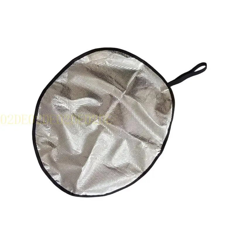 

652F Steering Wheel Cover Sun Shade Heat Reflectors Fit Most Car SUV, 18.5''x16'' Aluminum Foil Antiuv Sun Protections Cover