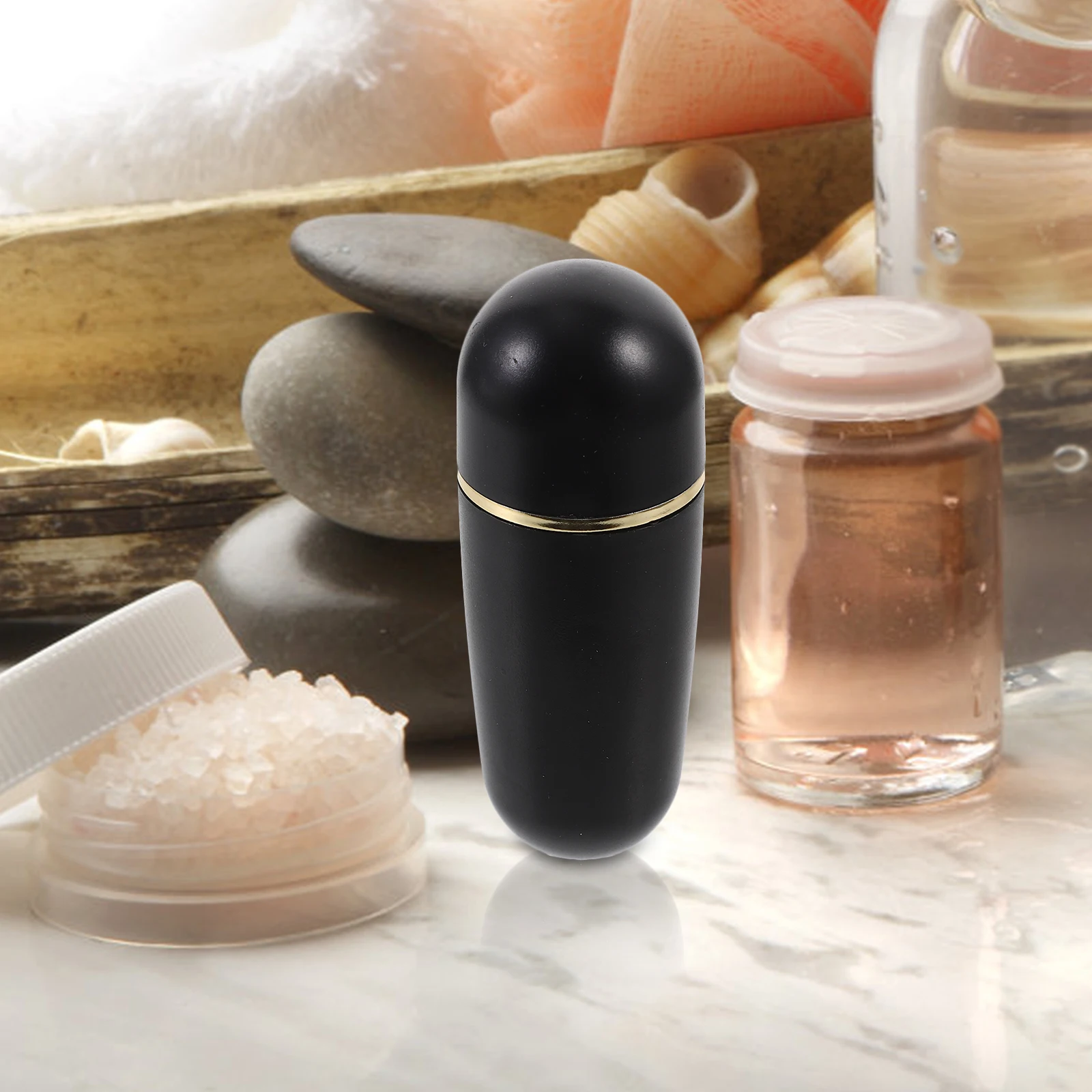 4 SZT. Kulki pochłaniające sebum z wulkanicznego kamienia, narzędzia do pielęgnacji skóry, beżowe, wymienne rolki, mini urządzenie kosmetyczne, pochłaniacz oleju i wody.