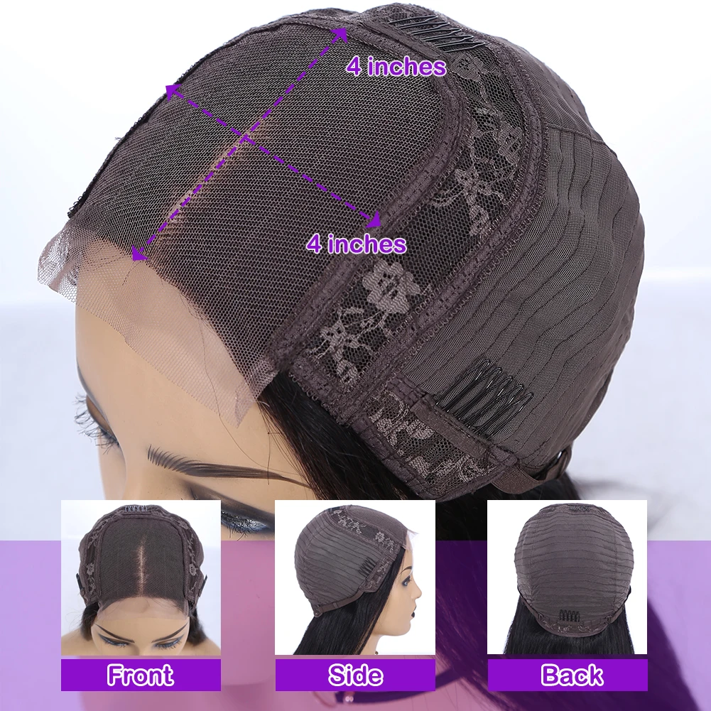 Fave Krullend Pruik Lace Front Menselijk Haar Pruiken Voor Vrouwen 4X4 Vetersluiting Kinky Krullend Pruiken Braziliaanse Remy pruiken Prelucked Haarlijn Pruik