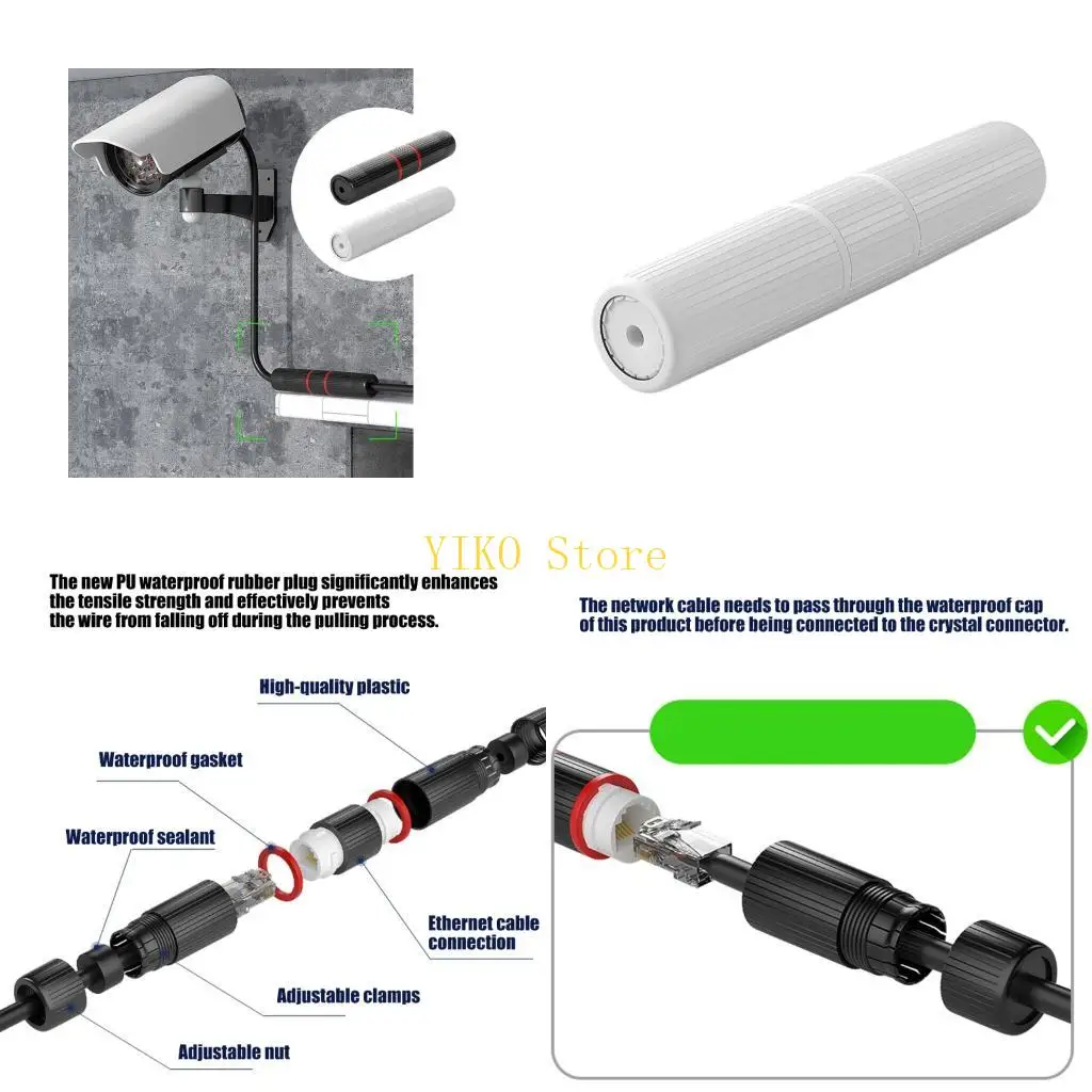 K32C Highly Speed Networks Connectors POE Powered RJ45 Coupler For Surveillances Systems Networks Perfect For CCTV Camera