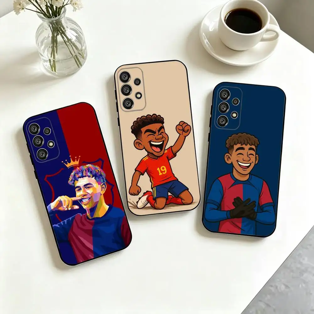 L-Lamine Yamal-L Cartoon  Phone Case Black Silicone Soft For Samsung S25,S24,S21,S22,S23,S30,Ultra,S20,Plus,Fe,Lite Gift