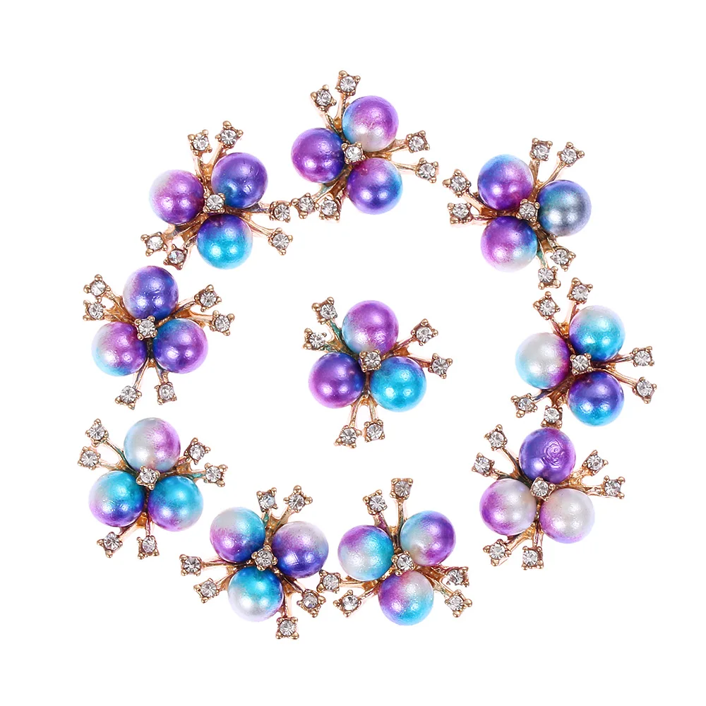 

10pcs/set DIY Crafts Clothing Garment Decorative Flower Bow Accessories Bee pearls Rhinestone sewing button