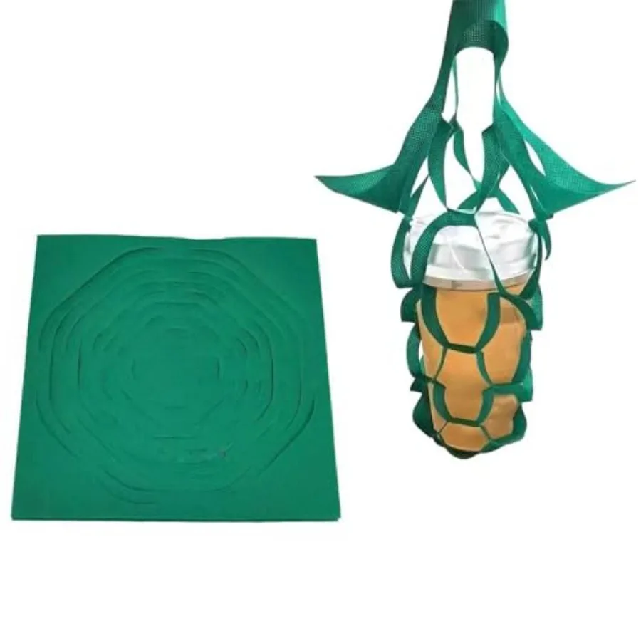 

100 упаковок сумок для питья с ручкой, одноразовые тканевые 3D-носодержатели для напитков для доставки на работе, прозрачные пластиковые стаканчики с плоскими крышками, мороженная гроба