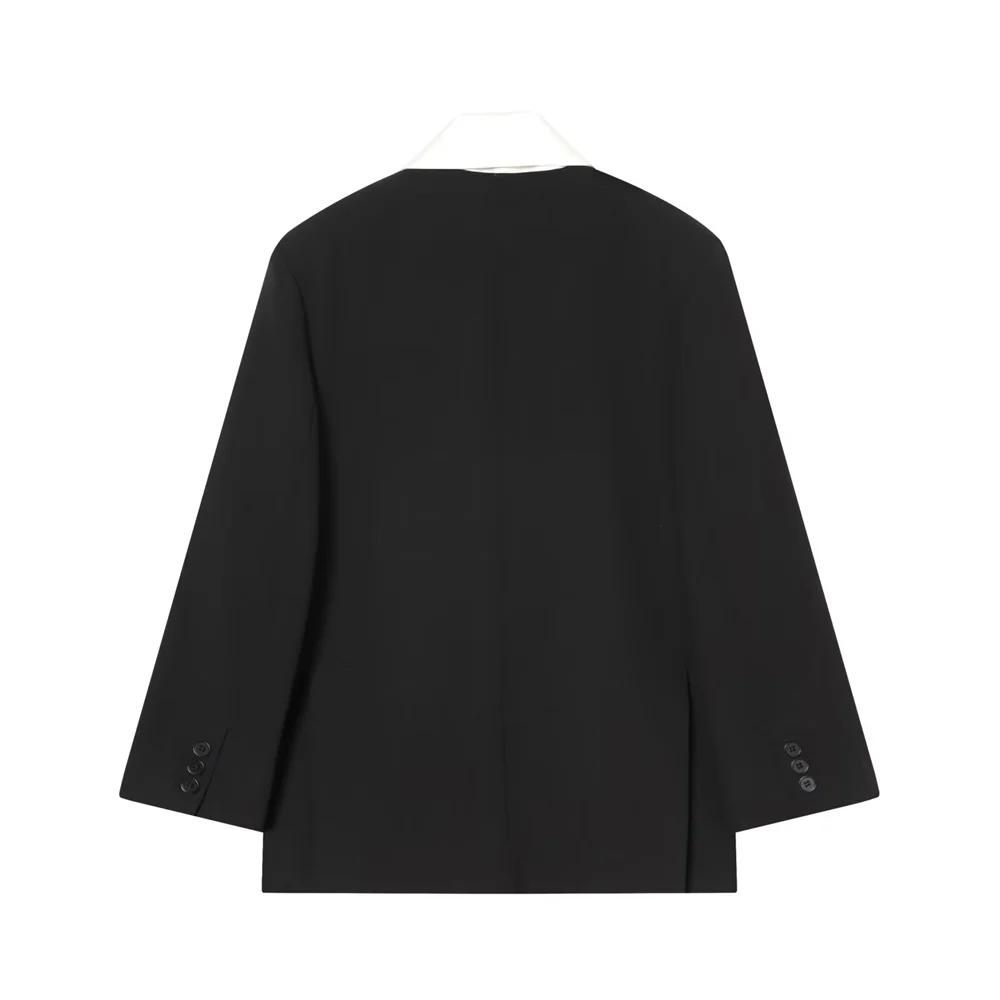 Winter nieuwe damesmode contrasterende sjaal en colbert met lange mouwen