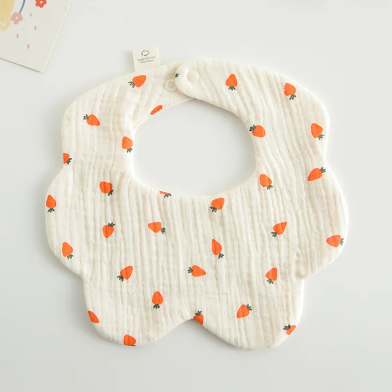 Summer New Cotton Gauze Baby Bibs Soft Petal Infants Print Saliva Towel Newborn Toddler Burp Cloth Kid Feeding Bib Korean Style