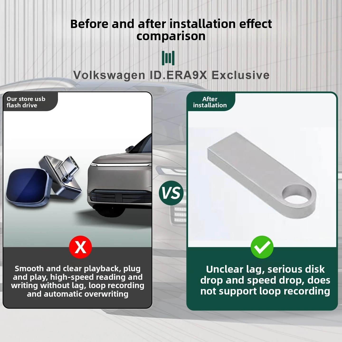 For Volkswagen ID. Era 9X Driving recorder USB drive - plug and play - high-speed read and write without lagging accessories