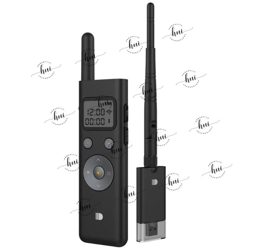 LCD Display Screen Green Light RF Remote Control 300M Distance Wireless PPT Pointer Click Demonstration