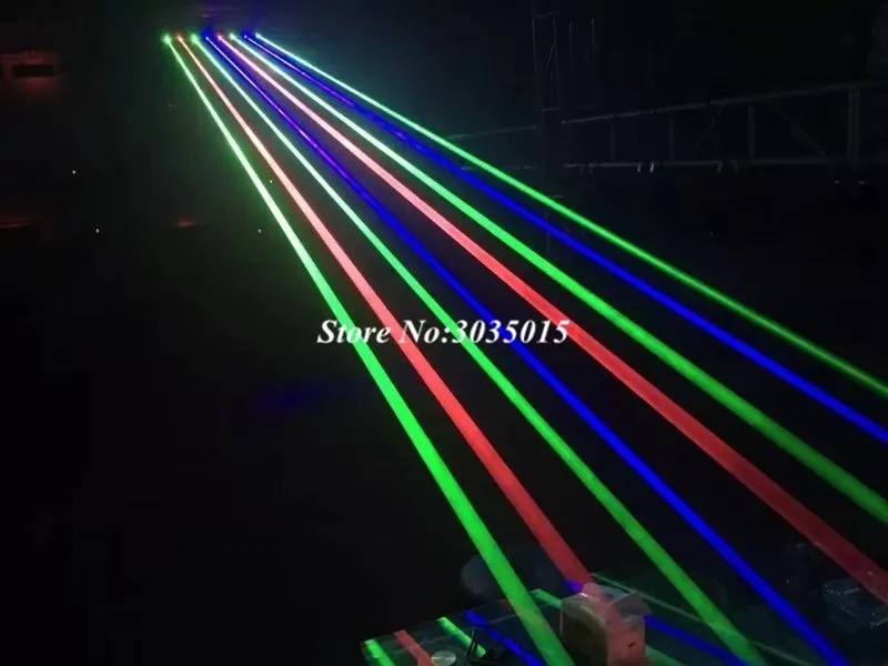 Luce laser a testa mobile a 8 occhi Controllo DMX512 Barra luminosa con fascio di colore RGB Proiettore di luci da palco per DJ Illuminazione per matrimoni per feste in discoteca