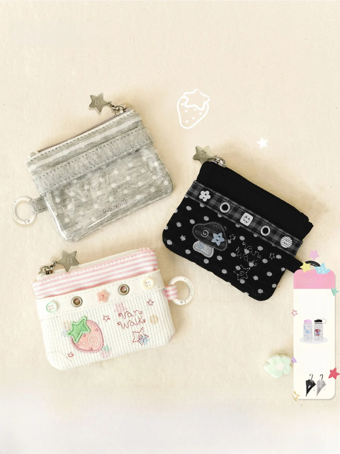 Portable Short Wallet for Women Creative Cute Brand Vanwalk Gulugulu High Aesthetic Value Gift Compact Coin Purse Student Fri...