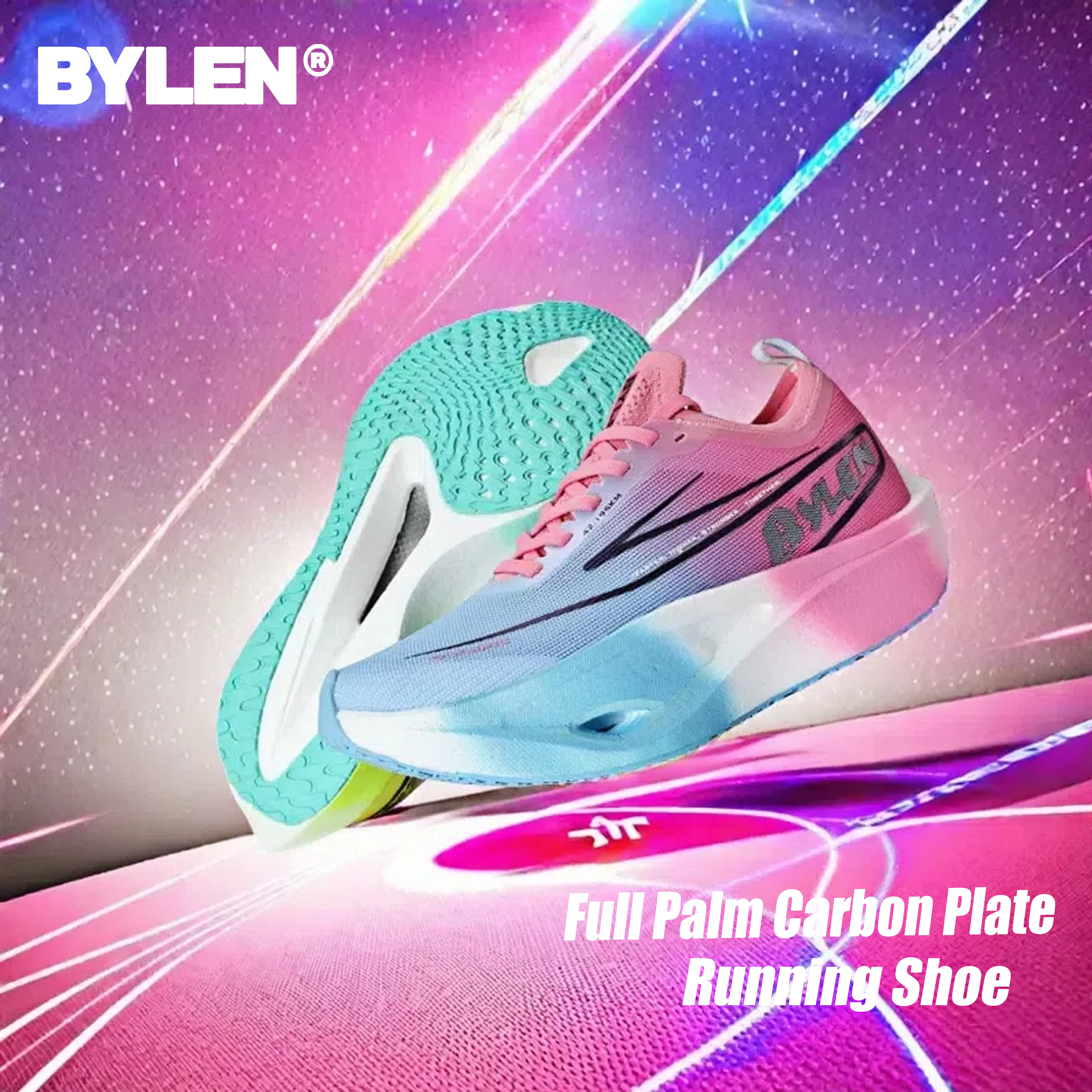 BYLEN 2025 New Men Professional Marathon Running Shoes Men's Full Palm Carbon Plate Sports Shoes