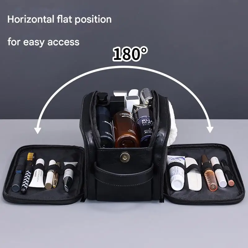 

Makeup Bag Multi Pockets PU Toiletry Bag Makeup Bag Waterproof Hanging Bag Cosmetic Washing Organizer Bag For Women Men Travel