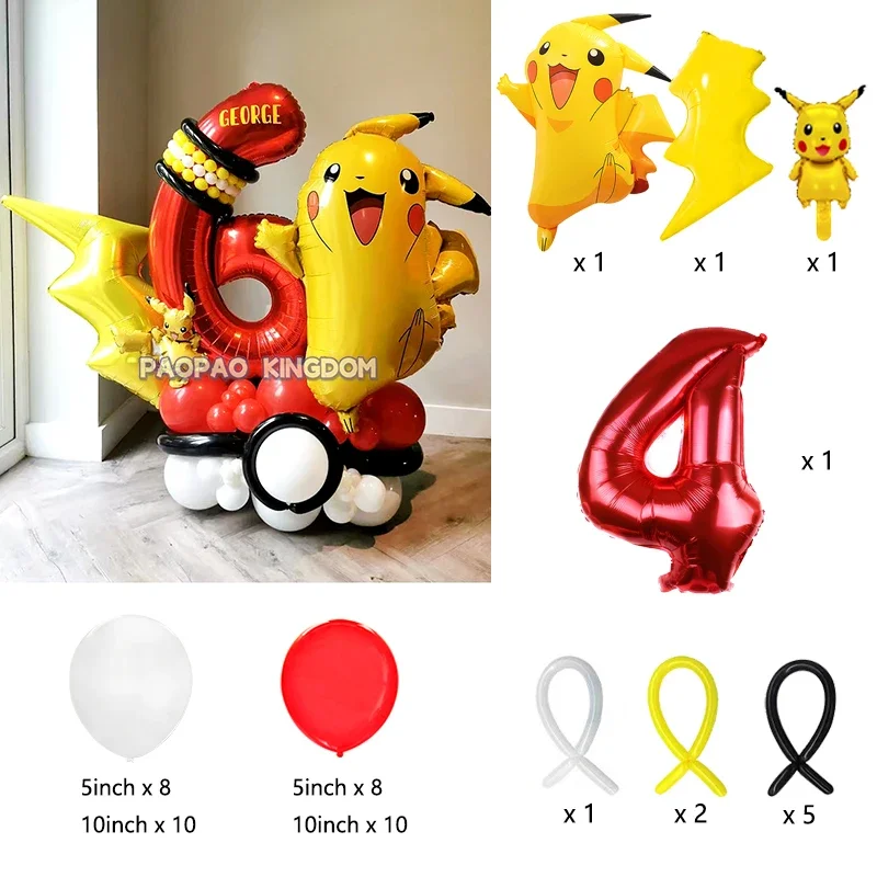 Pokemon Pikachu Folie Ballonnen Set voor Kinderen Verjaardagsfeestje Decoratie Baby Douche Ballon Decoratie Globos