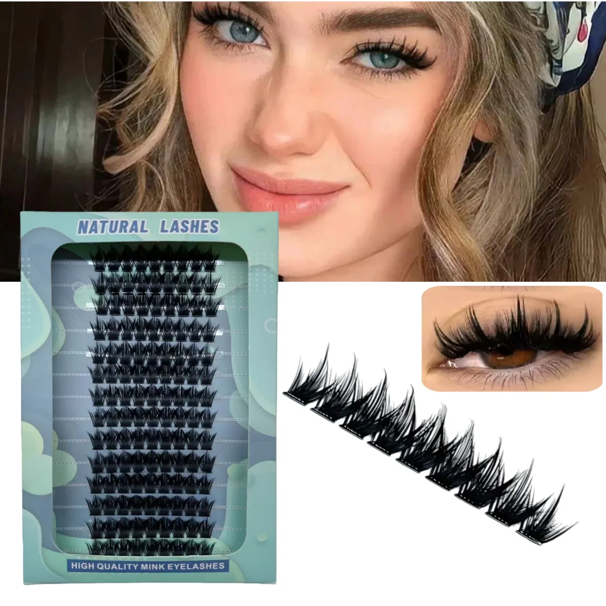 MAIOJIE Cluster-Wimpern-Set, Manga-Wimpern, natürliche Wimpernverlängerung, Cluster, natürliches Volumen, einzelne Wimpern, gemischte Tablett-Wimpern