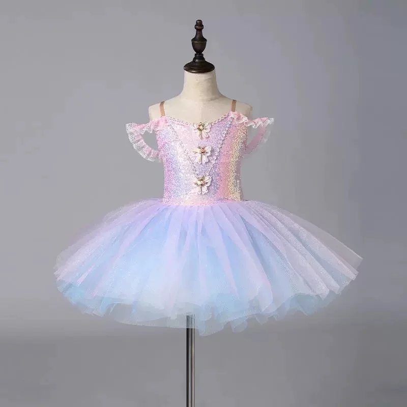 

Profissional Ballet Tutu Dress Girls Kids Romantic Ballerina Dance Dress Performance Ballet Dance Contemporary Costumes Girls