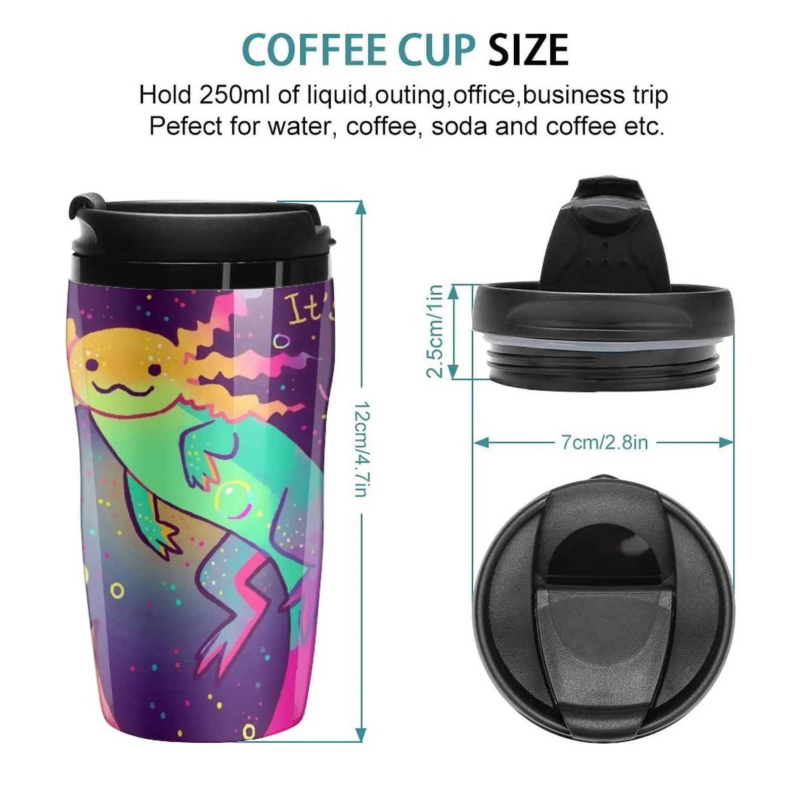 New It's Okay to Be Whatever Weirdo You Are Today Rainbow Axolotl Travel Coffee Mug Thermal Coffee Bottle Coffee Mug