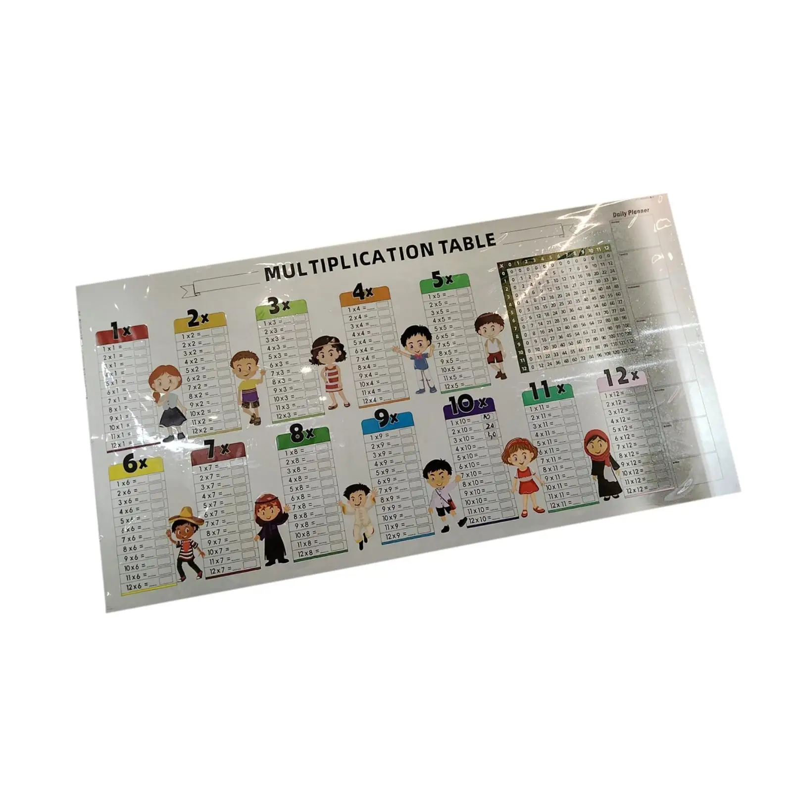 Children's Multiplication Sheet Colorful Write Erase Math Board for Classroom Educational Tool