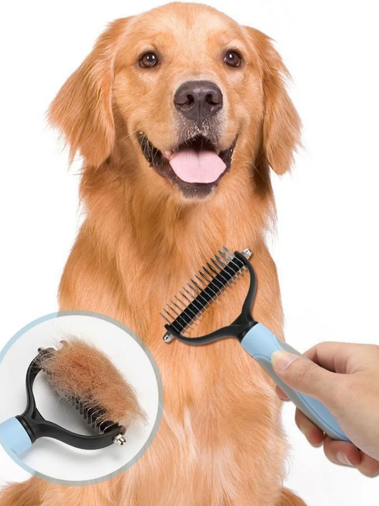 

Dog combs,Breed Dog Groomer Dual Function Deshedding Brush & Undercoat Rake Easy, Comfortable Grooming