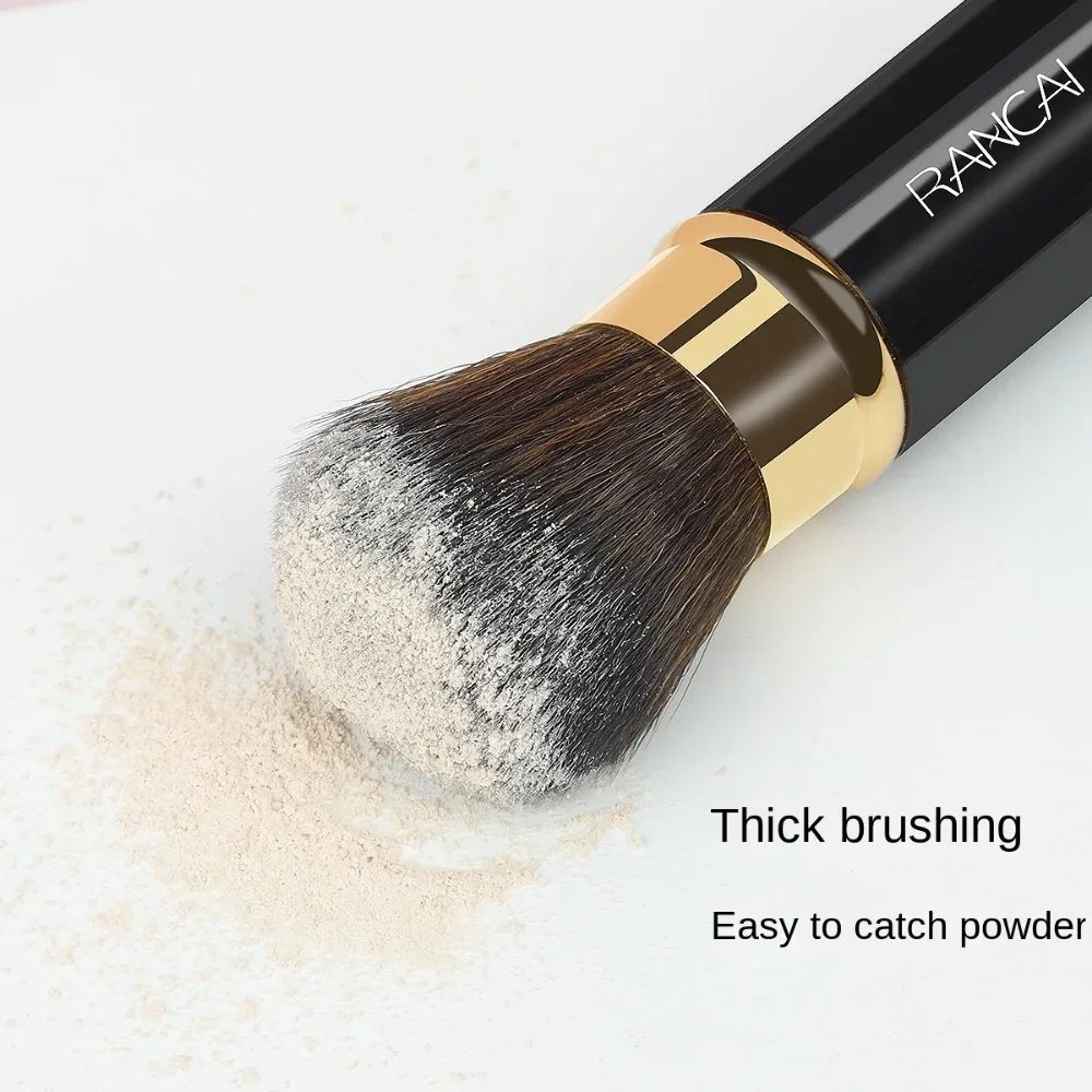 Retractable Makeup Brushes Face Powder Powder Blush Highlight Brush Cosmetic Brush Mini Portable Fiber Hair Metal Handle Brush