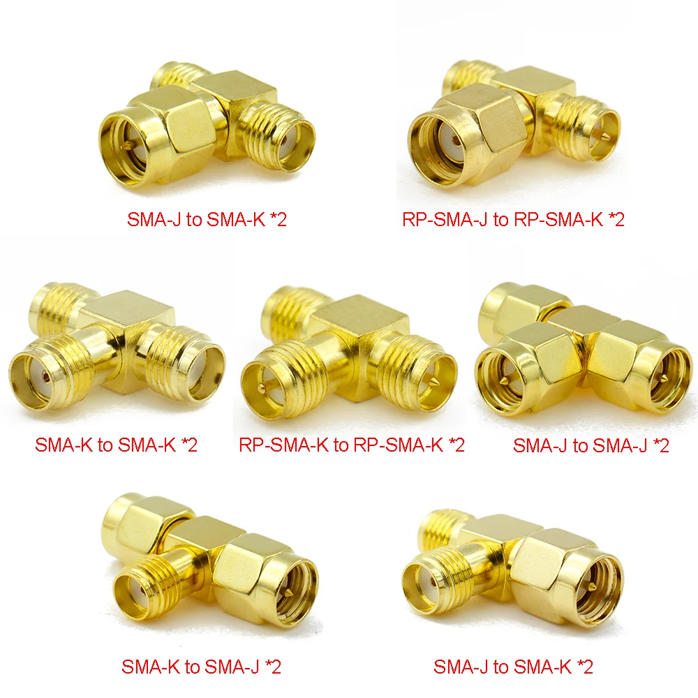 SMA to SMA Adapter Connector sma male female adapter Jack plug RP-SMA 45 135 Degree Right Angle Connector 3 way RF wifi antenna