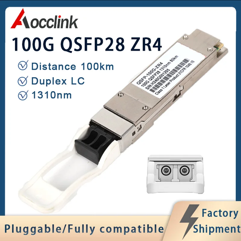 

Оптический трансивер QSFP28 100G Duplex LC 1310 нм для телекоммуникационных центров ZR4+ (до 100 км) для коммутаторов Ethernet Cisco, Mellanox
