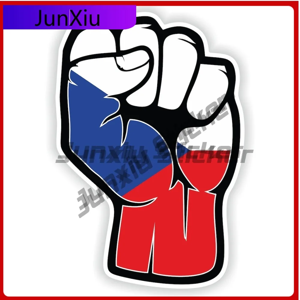 

Czechia Badge Cool Laptop UV Resistant Sticker Decoration Anti Sticker Cool Hand Decoration Funny Sige Fist Wall Anime Window