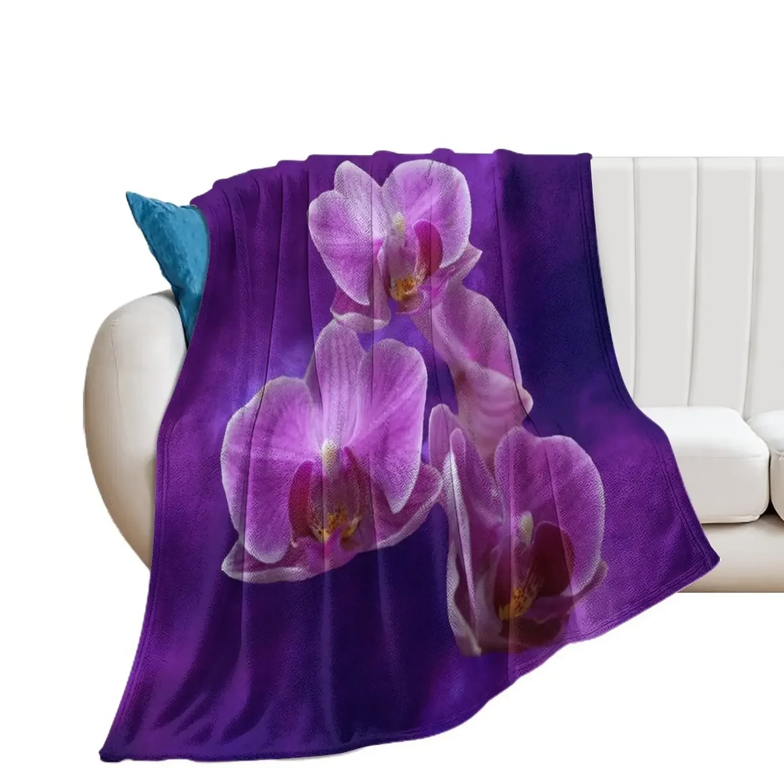 

Purple Orchids Throw Blanket Polar Luxury St Blankets