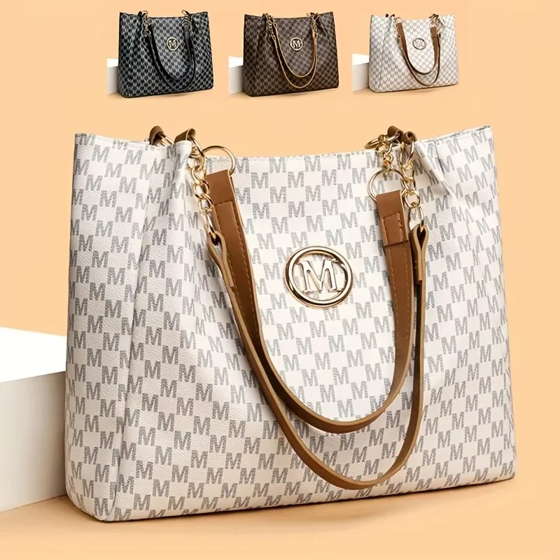 

Retro M Letter Women's Shoulder Bag Luxury High Quality Handbag Fashion Large Capacity Tote Bag New Trend Versatile Underarm Bag