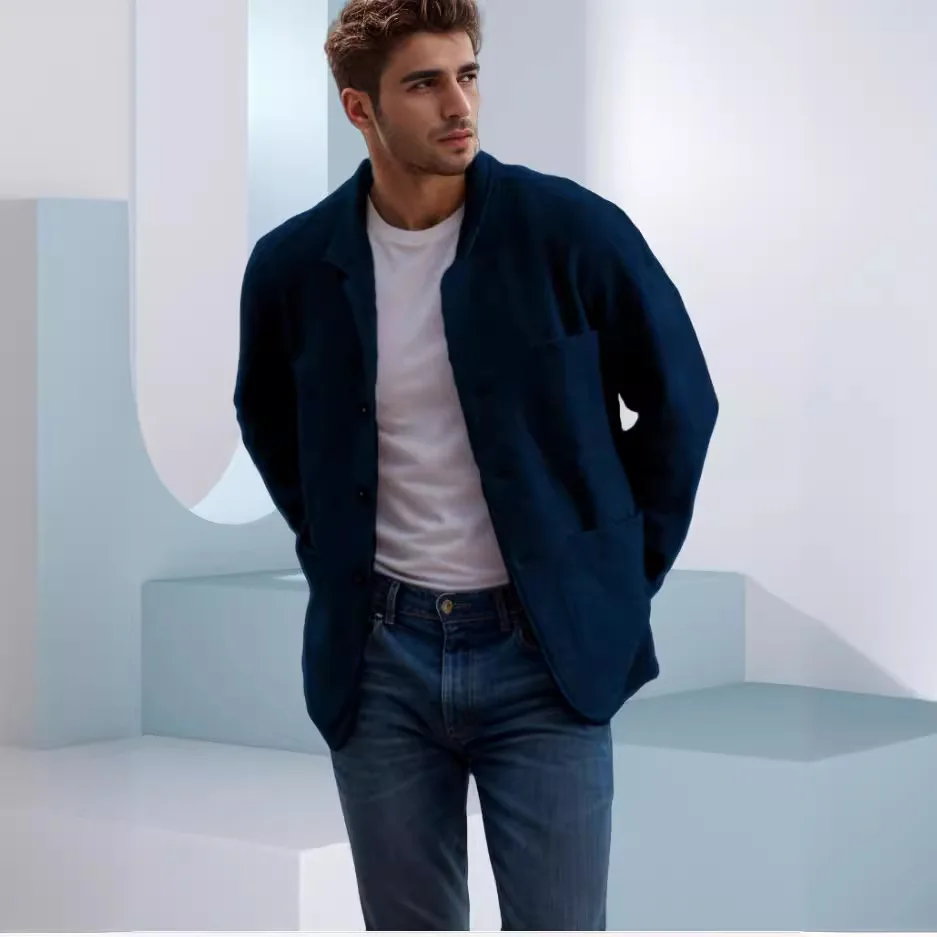 2026 New Men's Solid Color Trend Multi-color Optional Casual Jacket