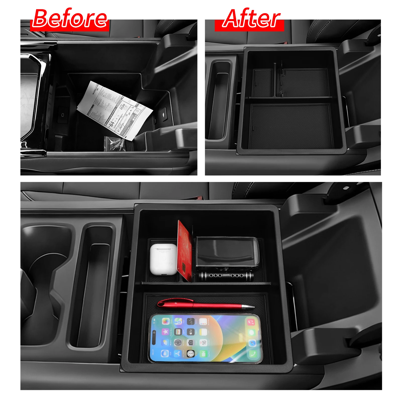 

Ящик для хранения подлокотника ZUNDUO для Chevy Silverado EV GMC Sierra EV 2024 2025, американская версия, автомобильная центральная консоль, аксессуары для интерьера